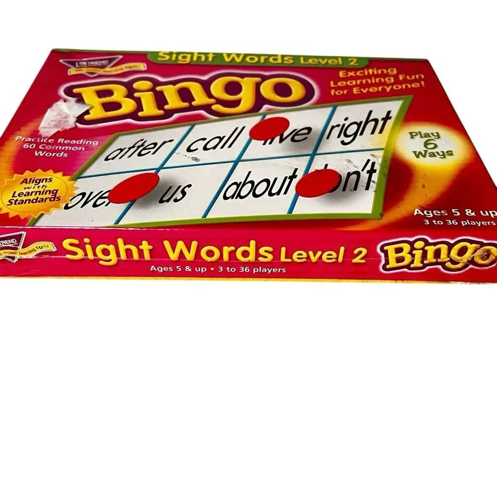 Sight Words Level 2 Bingo game by Trend Enterprises New Sealed in Box